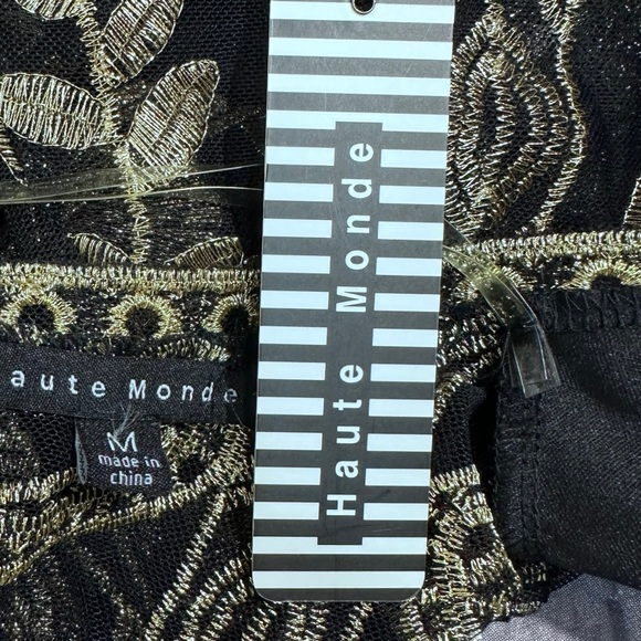 Haute Monde Black & Gold Embroidered Romper NWT [CL2] - Picture 10 of 12
